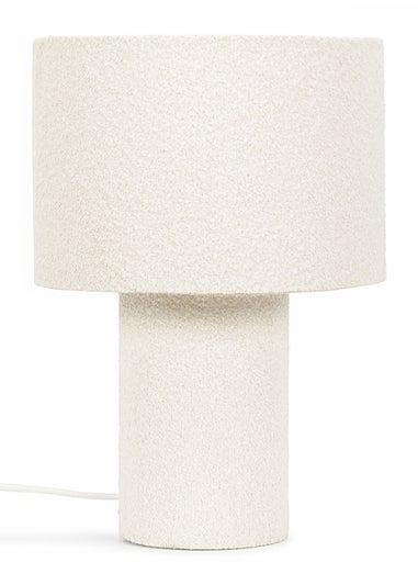 ValueLights Ash Natural Boucle Table Lamp (32cm x 22cm x 22cm)