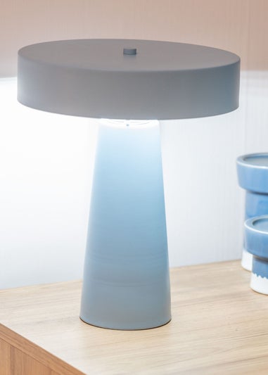 ValueLights Remi Blue Metal Table Lamp (31cm x 25cm x 25cm)