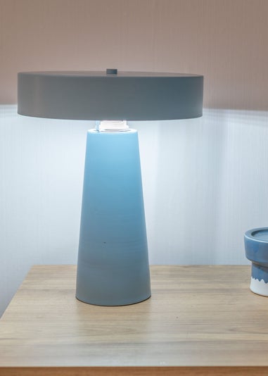 ValueLights Remi Blue Metal Table Lamp (31cm x 25cm x 25cm)