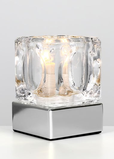 ValueLights Pair Of Ice Cube Touch Table Lamps (20cm x 7cm x 7cm)