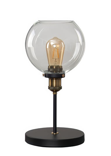 ValueLights Sheridan Steampunk Table Lamp Clear Glass Shade (40cm x 20cm x 20cm)