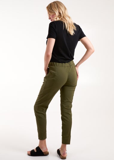 Blue Vanilla Khaki Zip Drawstring Trousers