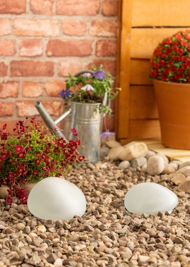 ValueLights Pebble Solar Lights Set of 2 (10.9cm x 12.5cm x 16.7cm)