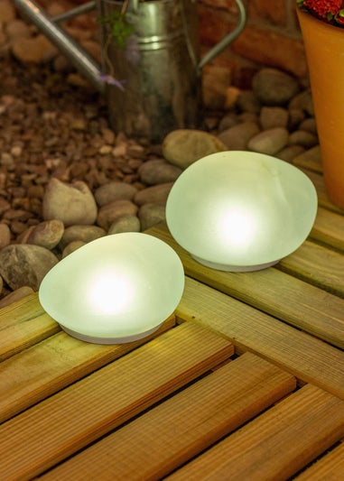 ValueLights Pebble Solar Lights Set of 2 (10.9cm x 12.5cm x 16.7cm)