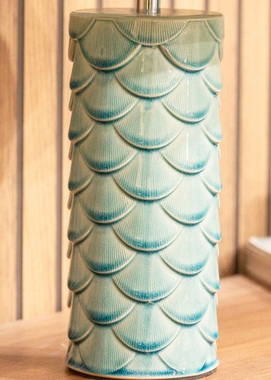 ValueLights Athena Blue Ceramic Table Lamp (42cm x 32cm x 32cm)