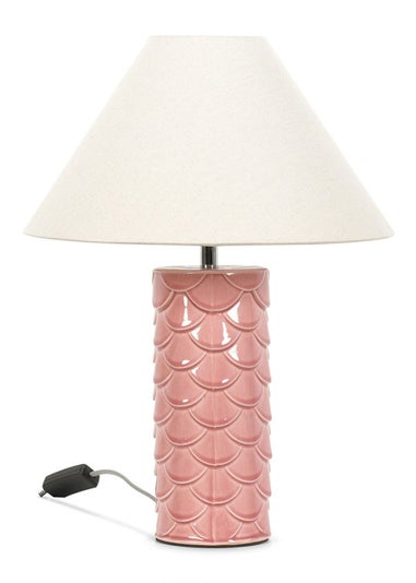 ValueLights Athena Coral Ceramic Table Lamp (43cm x 32.5cm x 32.5cm)