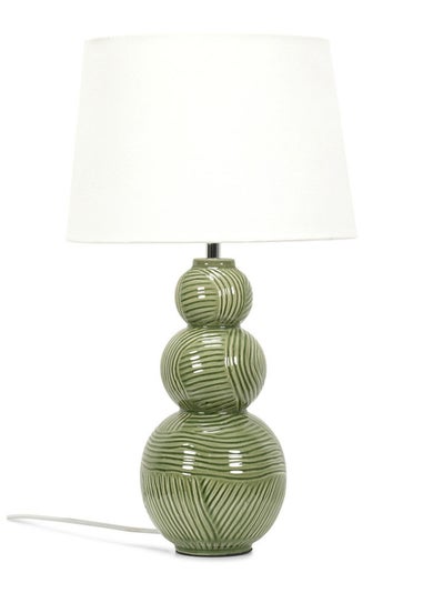 ValueLights Mia Green Ceramic Table Lamp (52cm x 30cm x 30cm)