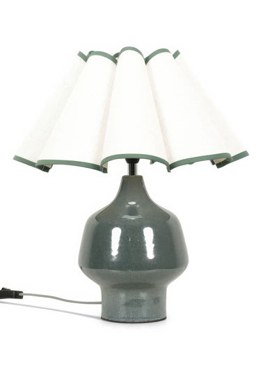 ValueLights Jamie Green Ceramic Table Lamp (43cm x 36cm x 36cm)