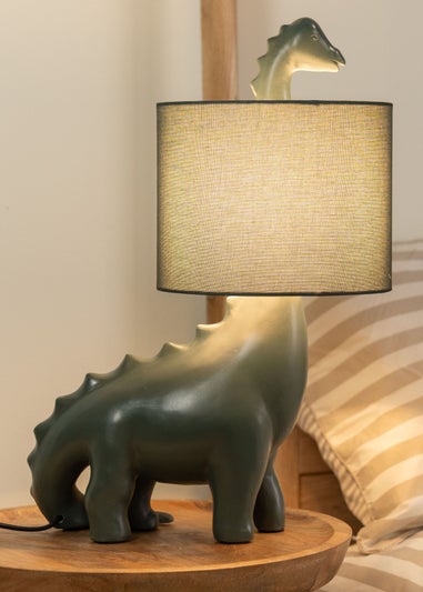 ValueLights Green Dinosaur Table Lamp (46.5cm x 33cm x 21.5cm)