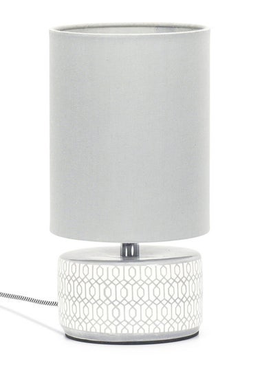 ValueLights Kaia Grey Ceramic Table Lamp (25.7cm x 13cm x 13cm)