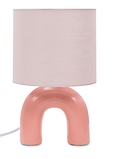 ValueLights Arched Pink Table Lamp (28.5cm x 18cm x 18cm)