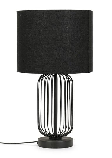 ValueLights Gabbia Black Metal Table Lamp (44.5cm x 25cm x 25cm)