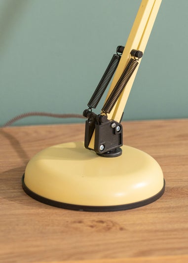 ValueLights Frankie Yellow Metal Desk Lamp (40cm x 37cm x 15.5cm)