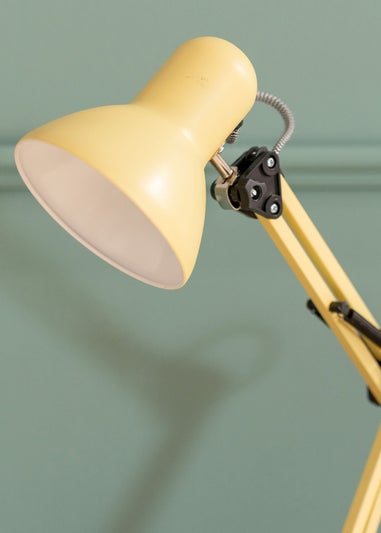 ValueLights Frankie Yellow Metal Desk Lamp (40cm x 37cm x 15.5cm)