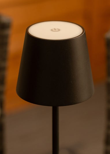 ValueLights Black Rechargeable Indoor/Outdoor Table Lamp (38cm x 12cm x 10.5cm)