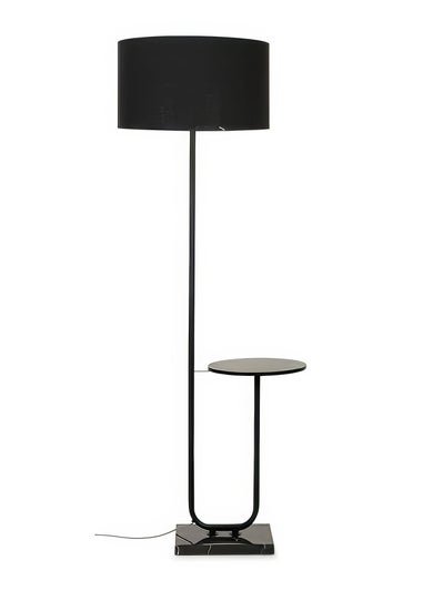 ValueLights Tavel Matt Black Floor Lamp Black Shade (132.5cm x 14cm x 35cm)