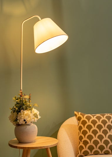 ValueLights Freja Natural Wooden Floor Lamp (161cm x 45cm x 51cm)