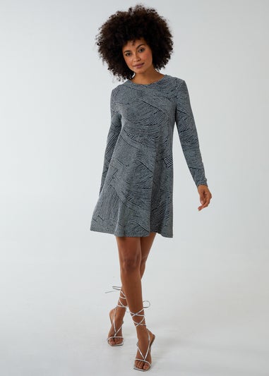 Blue Vanilla Silver Lurex Swing Mini Dress