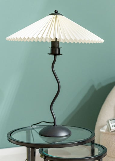 ValueLights Wiggle Black Metal Table Lamp Origami Shade (50cm x 44cm x 44cm)