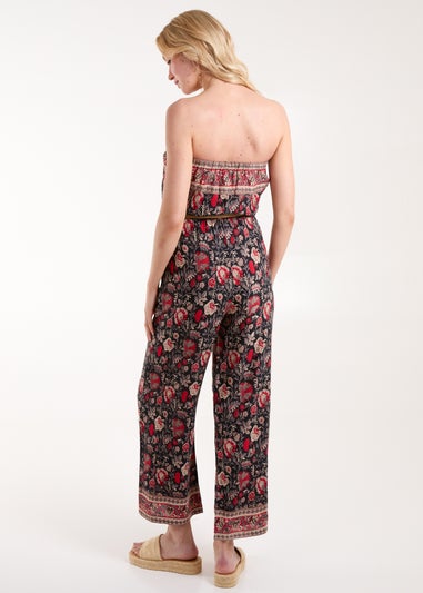 Blue Vanilla Red Belted Bandeau Jumpsuit