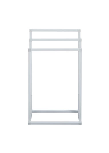 Lloyd Pascal 3-Rail Square Tube Towel Stand with Rectangular Base White