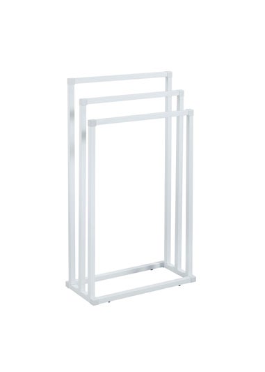 Lloyd Pascal 3-Rail Square Tube Towel Stand with Rectangular Base White