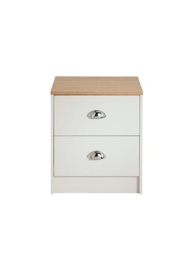 Lloyd Pascal Cream Linwood Two Drawer Bedside Table