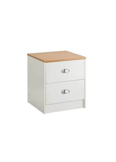 Lloyd Pascal Cream Linwood Two Drawer Bedside Table