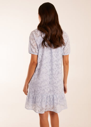 Blue Vanilla Blue Jacquard Smock Mini Dress