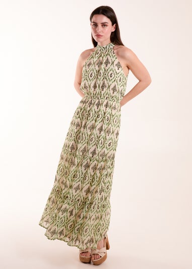 Blue Vanilla Green Halter Neck Maxi Dress