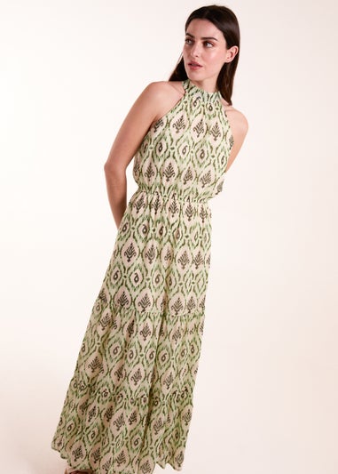 Blue Vanilla Green Halter Neck Maxi Dress