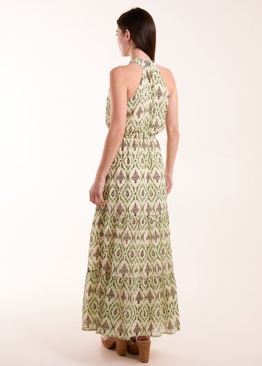 Blue Vanilla Green Halter Neck Maxi Dress