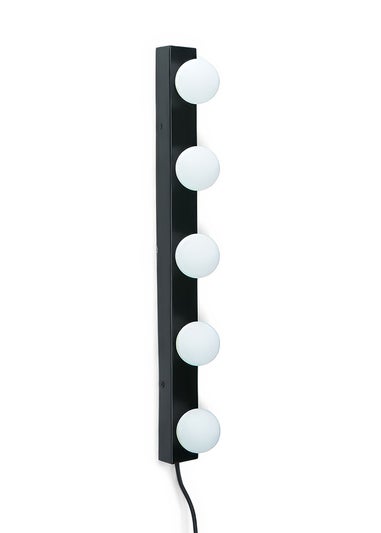 ValueLights Matt Black Hollywood Plug In Wall Light (8.5cm x 57.7cm x 6cm)