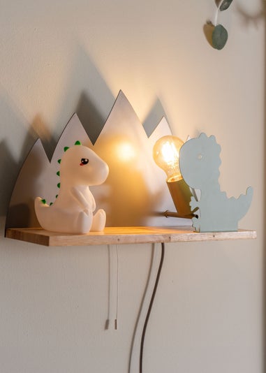 ValueLights Green and Grey Dinosaur Shelf Light (26cm x 46cm x 12cm)