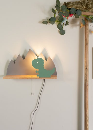 ValueLights Green and Grey Dinosaur Shelf Light (26cm x 46cm x 12cm)