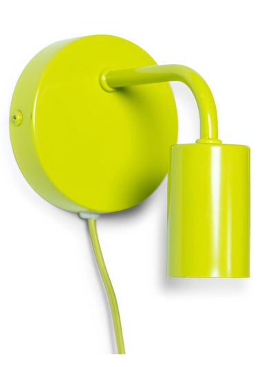 ValueLights Jordy Green Colour Pop Plug In Wall Light (13cm x 14cm x 10cm)