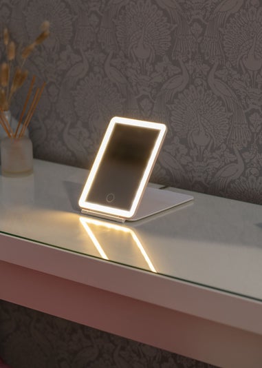 ValueLights White LED Portable Rectangular Make Up Mirror (21.6cm x 16cm x .4cm)