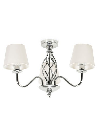 ValueLights Memphis Chrome 3 Way Ceiling Light (33cm x 55cm x 55cm)