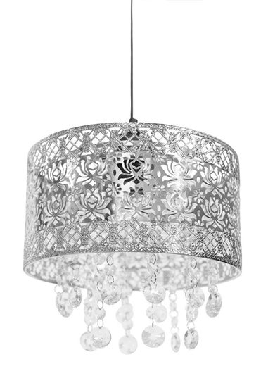 ValueLights Enna Silver Metal Easy Fit Shade (23cm x 22cm x 22cm)