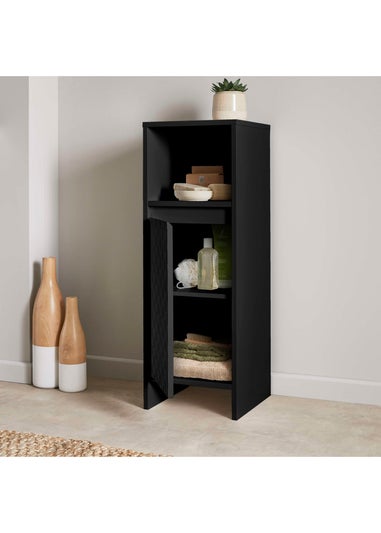 Lloyd Pascal Black Haddon Single Door Floor Cabinet
