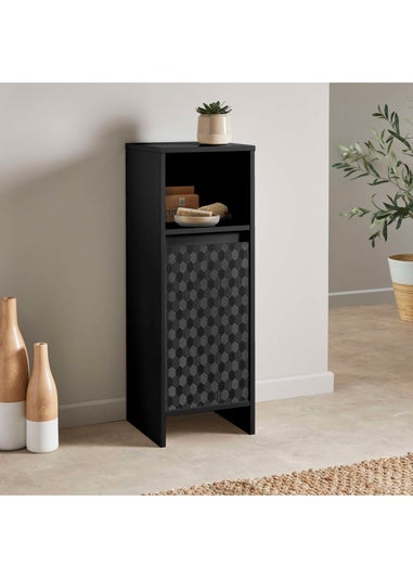 Lloyd Pascal Black Haddon Single Door Floor Cabinet