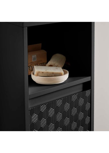 Lloyd Pascal Black Haddon Single Door Floor Cabinet
