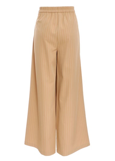 Quiz Camel Pinstripe Tailored Trousers