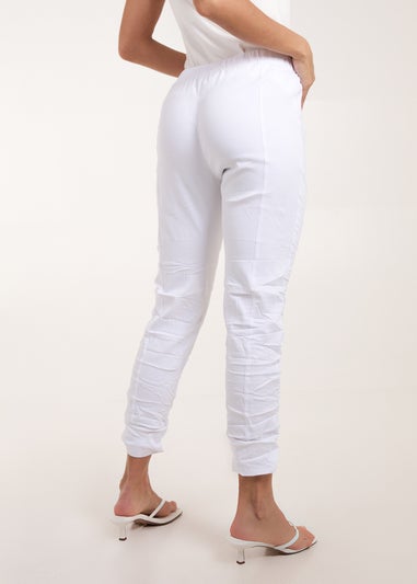 Blue Vanilla White Zip Drawstring Trousers