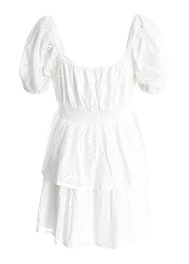 Quiz White Skater Mini Dress