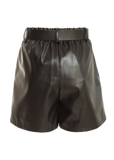 Quiz Black Faux Leather Skort