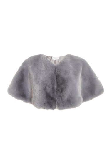 Quiz Grey Faux Fur Wrap