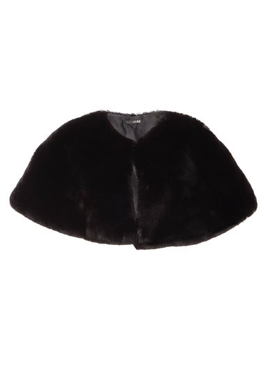 Quiz Black Faux Fur Wrap