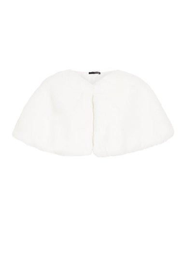 Quiz White Faux Fur Wrap