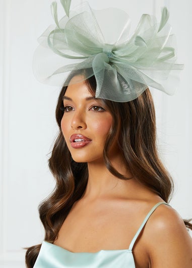 Quiz Green Feather Headband Fascinator